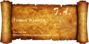 Tompa Alexia névjegykártya